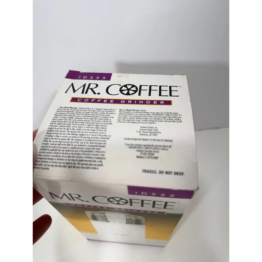 Mr. Coffee IDS55 Electric Coffee Grinder White 12‎ Cup Capacity Vintage 1999